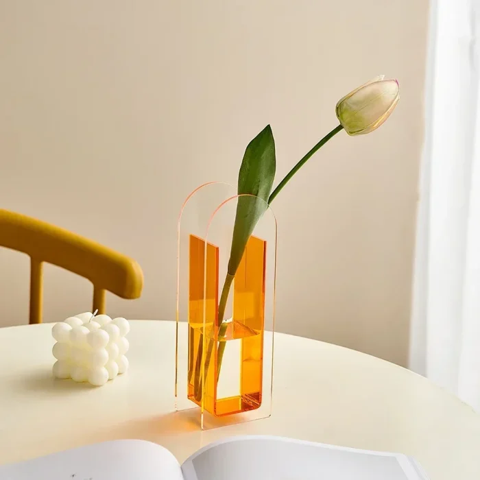 Nordic Style Hydroponic Vase Acrylic Vase Desktop Decoration Accessories Vase Decoration Office Flower Unique Vases Gift 3