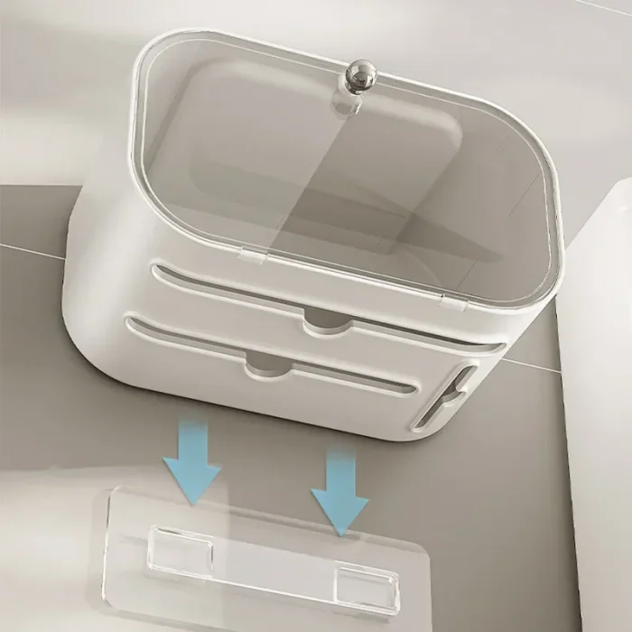 High-End Feel Bathroom Tissue Box No-Punching Waterproof Rectangular Paper Holder Storage Shelf For Toiletries And Bathroom Supp 4