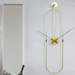 Luxury Modern Art Wall Clock Home Living Room Decor Watch Clock Creative Oval Metal Wall Clock Mute Wall Clocks Gifts 2