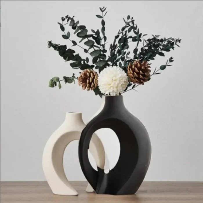 White Ceramic Vase Upgrade Plus Size Snuggle Combo Set Creative Desktop Decorations Home Decorations  flower vase  home decor 3