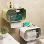High-End Feel Bathroom Tissue Box No-Punching Waterproof Rectangular Paper Holder Storage Shelf For Toiletries And Bathroom Supp 2