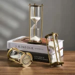 Modern Sand Art Creative Metal Hourglass Sand Timer European Vintage Office Bookshelf Study Ornament Decoration Sand Clock Timer 1