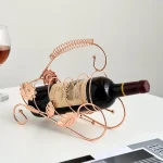 Home Decorations Decorative Malus Spectabilis Leaf Wine Rack Light Luxury Office Cabinet Ornament Metal Bar Counter Crafts 5