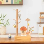 Wood Mushroom Key Organizer Jewelry Storage Hanging Shelf Entryway Organizer Home Desktop Decorative Shelf Housewarming Gift 1
