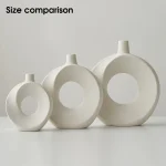 Creative Ceramic Vase White Vase Light Luxury Flowerpot Modern Home Office Desktop Ornaments Living Room Decoration Home 5
