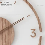 35cm Wall Clock Home Decor Solid Wood Creative Silent Quartz Clock Living Room Decoration Mute Nordic Wall Clock X-Space 3
