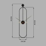 Luxury Modern Art Wall Clock Home Living Room Decor Watch Clock Creative Oval Metal Wall Clock Mute Wall Clocks Gifts 4