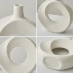Nordic Style Ceramic Donut Vase Artistic Home Decoration Elegant Flower Container Simple Office Living Room Ornaments Desk Decor 6