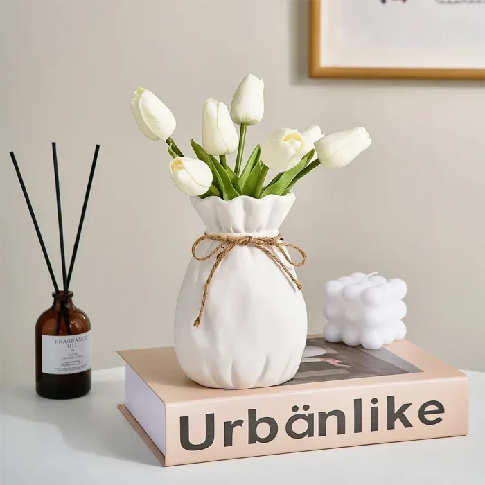 Minimalism Ceramic Vase for Dried Flower Arrangement Nordic Style Office TV Cabinet Ornament Home Decoration Interior Gift 5