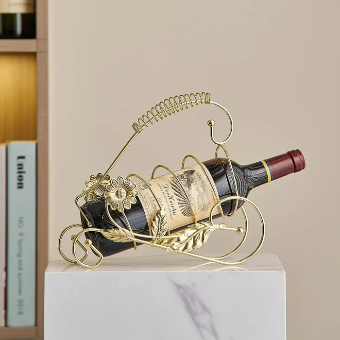 Home Decorations Decorative Malus Spectabilis Leaf Wine Rack Light Luxury Office Cabinet Ornament Metal Bar Counter Crafts 1
