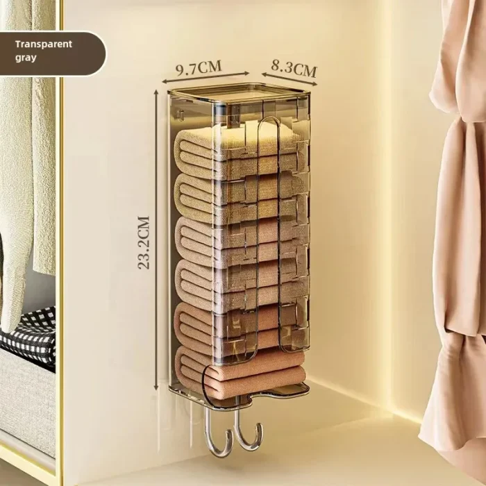 Home Entrance Bedroom Wardrobe Wall-Mounted No-Drilling Socks Storage Box Underwear Storage Box PE Material Origin China 3