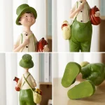 Creative 2pcs Doll Figurine Home Decor Lovely Couple Statuette Living Room Cabinet Desk Decoration Accessories Resin Miniatures 6