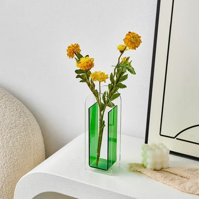 Nordic Style Hydroponic Vase Acrylic Vase Desktop Decoration Accessories Vase Decoration Office Flower Unique Vases Gift 5
