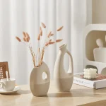 2pcs Ceramic Art Vase Creative Abstract Vase Nordic Style Dry Flowerpot Modern Home LivingRoom Desk Decoration Office Ornament 1