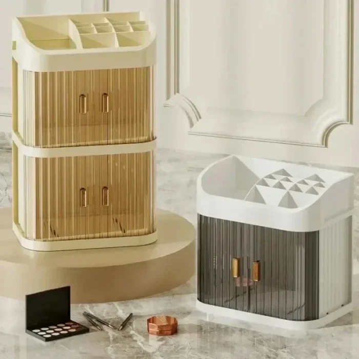Makeup Storage Box Dust-proof Cosmetic Organizer Large Capacity Jewelry Nail Polish Cosmetic Container Makeup Organizer Box 6