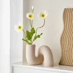 Artistic Curved Vase Simple Home Decor Ceramic Craft Living Room Ornament Table Decorative Vases Flower Arrangement Bottle 1
