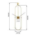 Luxury Modern Art Wall Clock Home Living Room Decor Watch Clock Creative Oval Metal Wall Clock Mute Wall Clocks Gifts 3