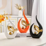 Artistic Ceramic Statue Light Luxury Living Room Decoration Sculptures and Figurines Office Desk Accessories Room Decor 2