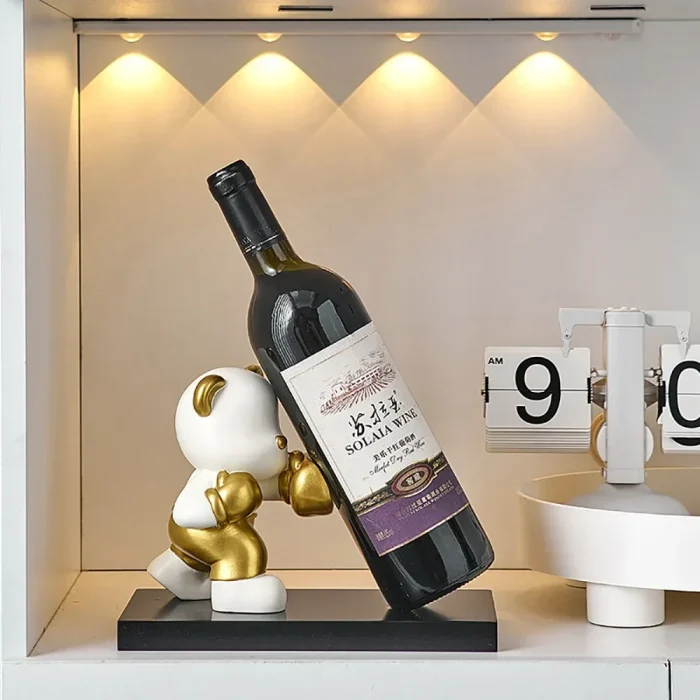 Individualistic Home Decor Decor Cool Boxer Bear Wine Bottle Holder Bar Counter Living Room TV Cabinet Ornament Resin Crafts 5