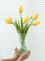 7pcs Tulip Artificial Flower Fake Flower Home Decoration Garden Party Wedding Decoration Bouquet Flower Arrangement Decor Props 6