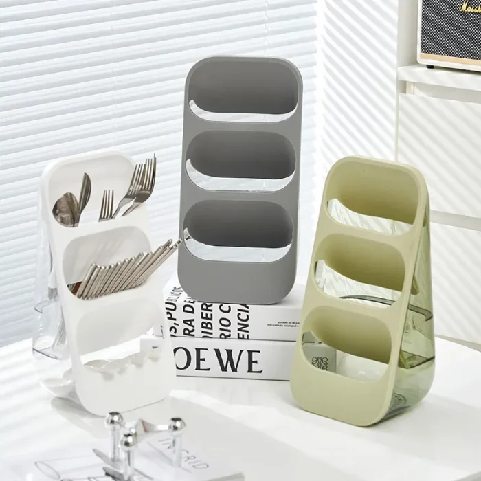 Multi-Functional Transparent Chopsticks Storage Tube Kitchen Home Use Chopstick Rack Slim Insert Style Drying Shelf Dinnerware 3