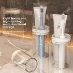 Luxury Travel Portable Toothbrush Storage Box Transparent Couple Toothpaste Cup Bathroom Shelf PE Material Home Goods 2