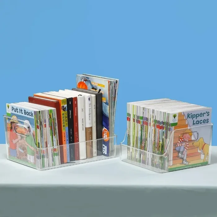 Transparent Acrylic Children's Oxford Tree Drawing Picture Book Storage Box Desktop Cosmetic Organizer Container For Books 1