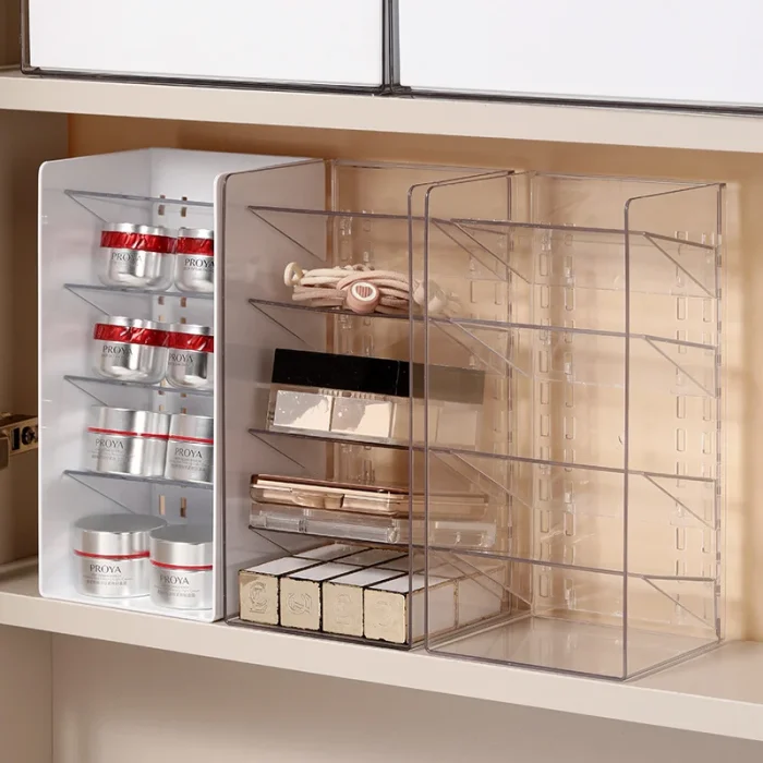 Acrylic Transparent Makeup Storage Box Rack Cosmetic Eyeglasses Organizer Bathroom Toilet Lipstick Comb Makeup Brush Holder 1