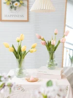 7pcs Tulip Artificial Flower Fake Flower Home Decoration Garden Party Wedding Decoration Bouquet Flower Arrangement Decor Props 4