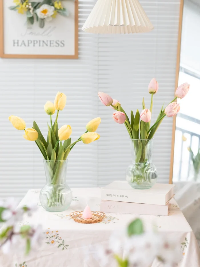 7pcs Tulip Artificial Flower Fake Flower Home Decoration Garden Party Wedding Decoration Bouquet Flower Arrangement Decor Props 4