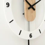40cm Wall Clock Home Decor Wood Roman Numerals Scale Creative Silent Quartz Clock Living Room Decoration Mute Nordic Wall Clock 4