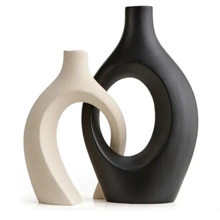 White Ceramic Vase Upgrade Plus Size Snuggle Combo Set Creative Desktop Decorations Home Decorations  flower vase  home decor 5