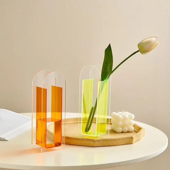 Nordic Style Hydroponic Vase Acrylic Vase Desktop Decoration Accessories Vase Decoration Office Flower Unique Vases Gift 2