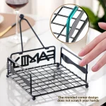 High-End Feel Hotel Dining Table Paper Towel Holder Creative Square Iron Art Desktop Pressed Paper Seat Bathroom Storage Rack 3