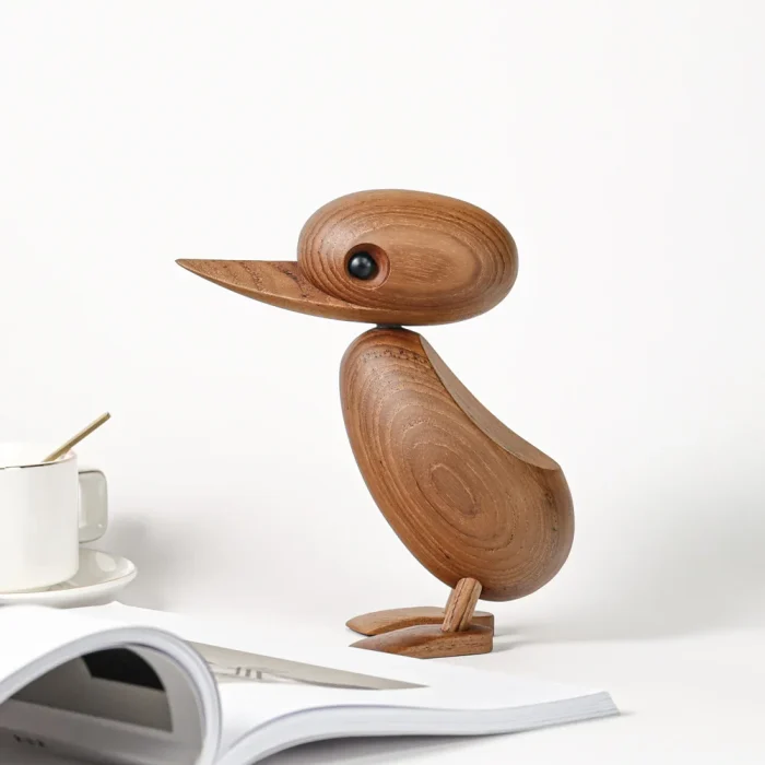 Traditional Style Home Decoration,Wooden Duck Figurines, Nature Wood Animal Ornaments For living Rom, Nordic Fashion Duck Crafts 5