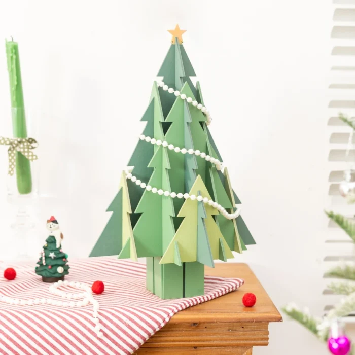 Creative DIY Wooden Christmas Desktop Ornaments Pine Tree Shape Crafts Christmas Decorations for Home Xmas Gifts New Year 2025 1