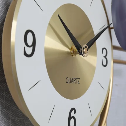 Nordic Luxury Giant Wall Clock Metal  Silent Gold Round Wall Art Wall Clock for Living Room Hotel Lobby Wall Hanging Watch 2