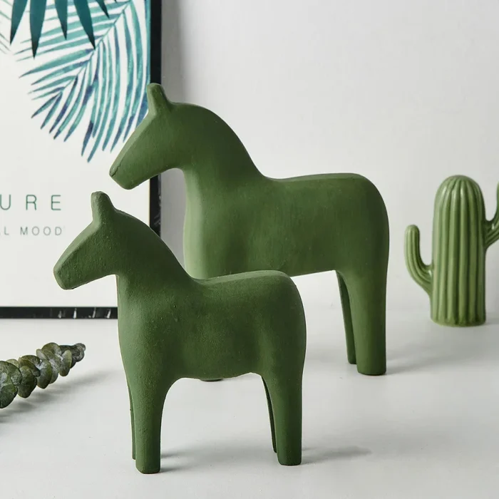 Simple Decoration Trojan Horse Wood Animal Figurines Home Decoration Accessories Kids Room Decoration Gift 5