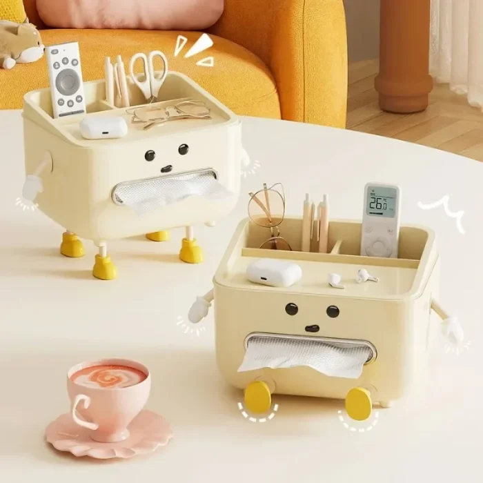 Cute Tissue Box Multi-function Box Makeup Organizer Home Living Room Decoration Bedside Remote Control Desktop Home Organizer 2