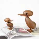 Traditional Style Home Decoration,Wooden Duck Figurines, Nature Wood Animal Ornaments For living Rom, Nordic Fashion Duck Crafts 3