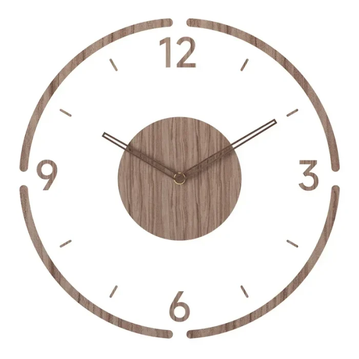 35cm Wall Clock Home Decor Solid Wood Creative Silent Quartz Clock Living Room Decoration Mute Nordic Wall Clock X-Space 6