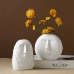 Ins Style Creative Abstract Facial Ceramic Vase Modern Minimalist Home Porch Living Room Homestay Flower Arrangement Decoration 2