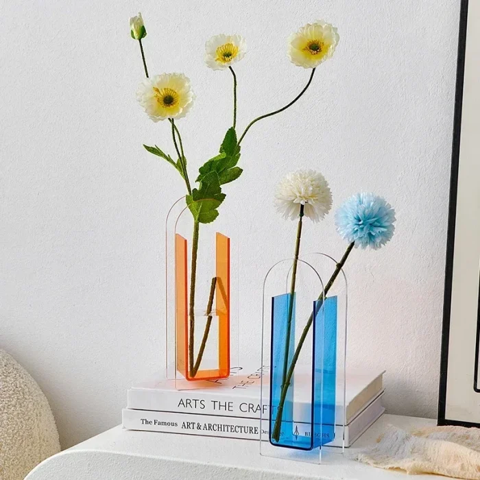 Nordic Style Hydroponic Vase Acrylic Vase Desktop Decoration Accessories Vase Decoration Office Flower Unique Vases Gift 1
