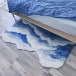Tufting Ocean Rug Bathroom Mat Soft Fluffy Scenic Wave Bedroom Living Room Carpet Floor Safety Pad Aesthetic Home Room Decor 1