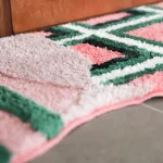 Long Tufting Grids Bedroom Rug Colorful Geometric Mat Soft Living Room Carpet Bedside Floor Pad Doormat Aesthetic Home Decor 5