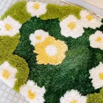 Tufting Moss Bedroom Rug Bathroom Mat Soft Meadow Plants Living Room Carpet Bedside Floor Pad Doormat Tidy Aesthetic Home Decor 2