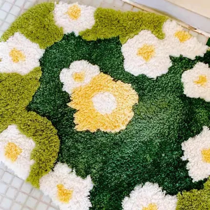 Tufting Moss Bedroom Rug Bathroom Mat Soft Meadow Plants Living Room Carpet Bedside Floor Pad Doormat Tidy Aesthetic Home Decor 2