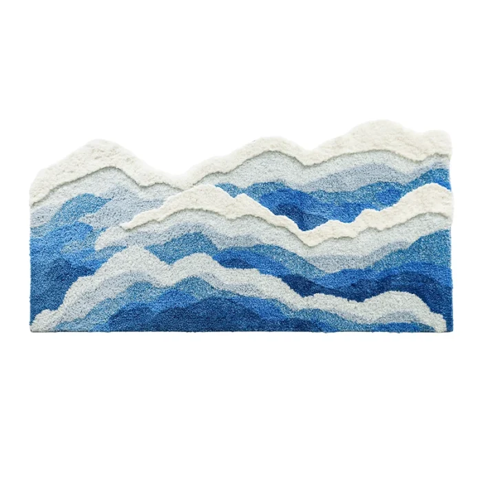Tufting Ocean Rug Bathroom Mat Soft Fluffy Scenic Wave Bedroom Living Room Carpet Floor Safety Pad Aesthetic Home Room Decor 6