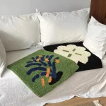 Tufting Seat Mat Soft Round Square Floral Splash Firework Floor Chair Sofa Cushion Pad Home Office Chic Cozy Decor 40x40cm 6