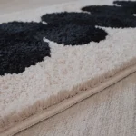 Black White Tufting Bedside Rug Soft Geometric Bathmat Bedroom Carpet Cloakroom Mat Floor Pad Tidy Aesthetic Home Decor 6